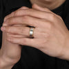 14K White-Yellow Gold 8mm - Two Tone Men's Wedding Band in Satin Finish - MBH0130-80M4JJJ-Gabriel & Co.-Renee Taylor Gallery