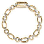 Link Chain Bracelet 14K White and RD Yellow Gold Diamond 0.4ct Contemporary Collection - TB4931M45JJ-Gabriel & Co.-Renee Taylor Gallery