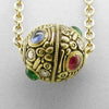 18K Colored Stone & Diamond Ball Pendant & Chain - M-2N19-Alex Sepkus-Renee Taylor Gallery