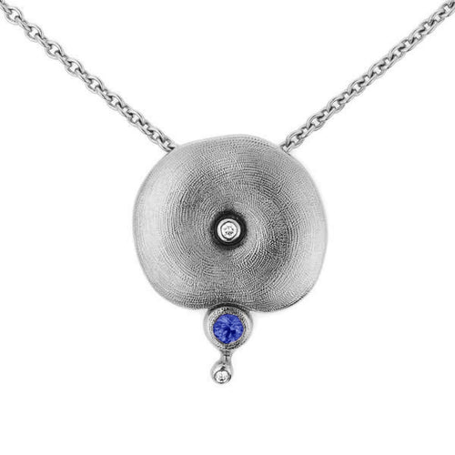 Platinum Orchard Blue Sapphire & Diamond Pendant & Chain - M-51PS19P-Alex Sepkus-Renee Taylor Gallery
