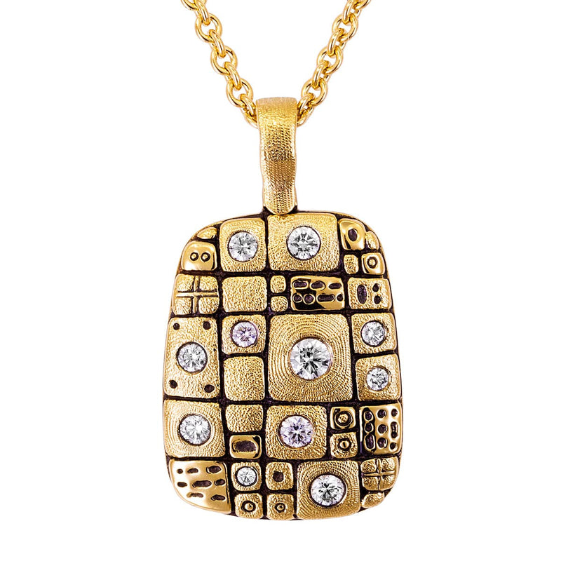 18K Gold "Old Pathway" Diamond Pendant - M-74D-Alex Sepkus-Renee Taylor Gallery