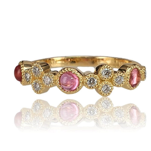 14K Gold Pink Tourmaline and Diamond Band Ring – M10028-Marika-Renee Taylor Gallery