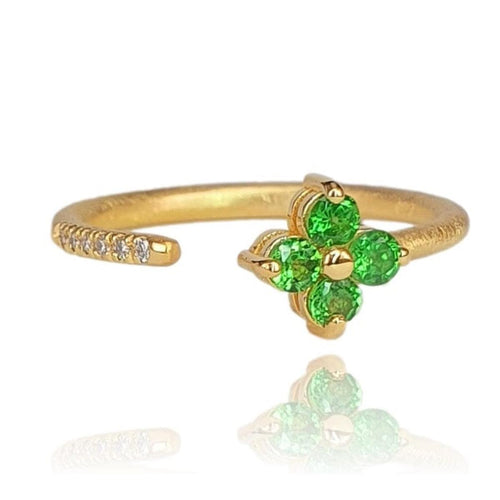 14K Gold Tsavorite Floral Open Ring – M10048-Marika-Renee Taylor Gallery