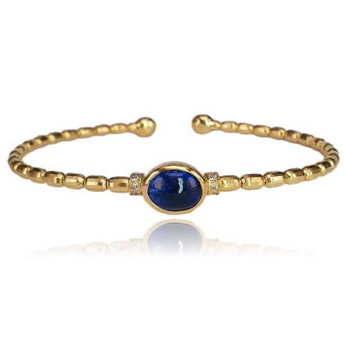 14K Gold Kyanite and Diamond Beaded Cuff Bracelet – M10084-Marika-Renee Taylor Gallery