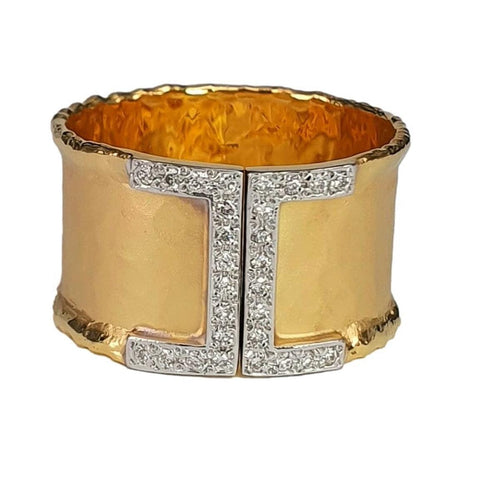14K Gold Pavé T-Motif Wide Band Ring – M10087-Marika-Renee Taylor Gallery