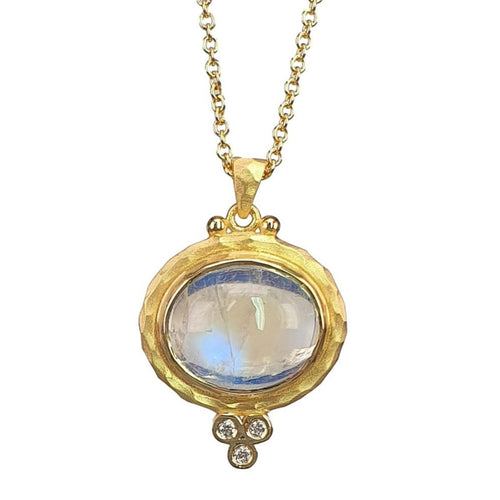 14K Gold Moonstone Cabochon Pendant Necklace – M10101-Marika-Renee Taylor Gallery