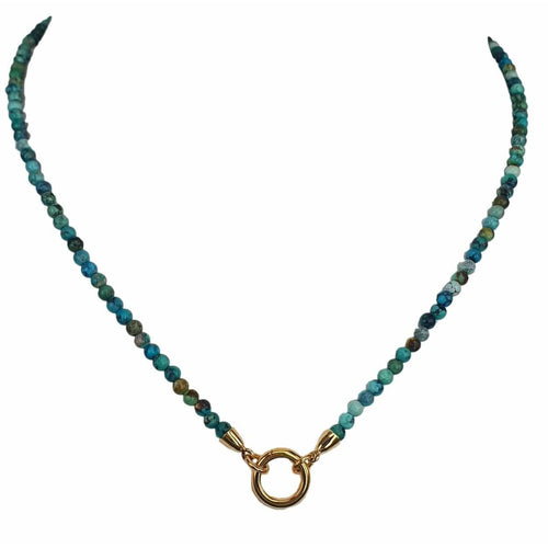 14K Gold Turquoise Beaded Necklace with Ring Clasp – M10107-Marika-Renee Taylor Gallery