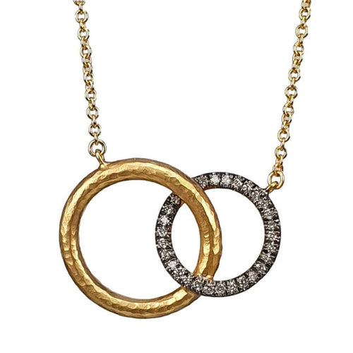 14K Yellow Gold Interlocking Circle Diamond Necklace – M10149-Marika-Renee Taylor Gallery