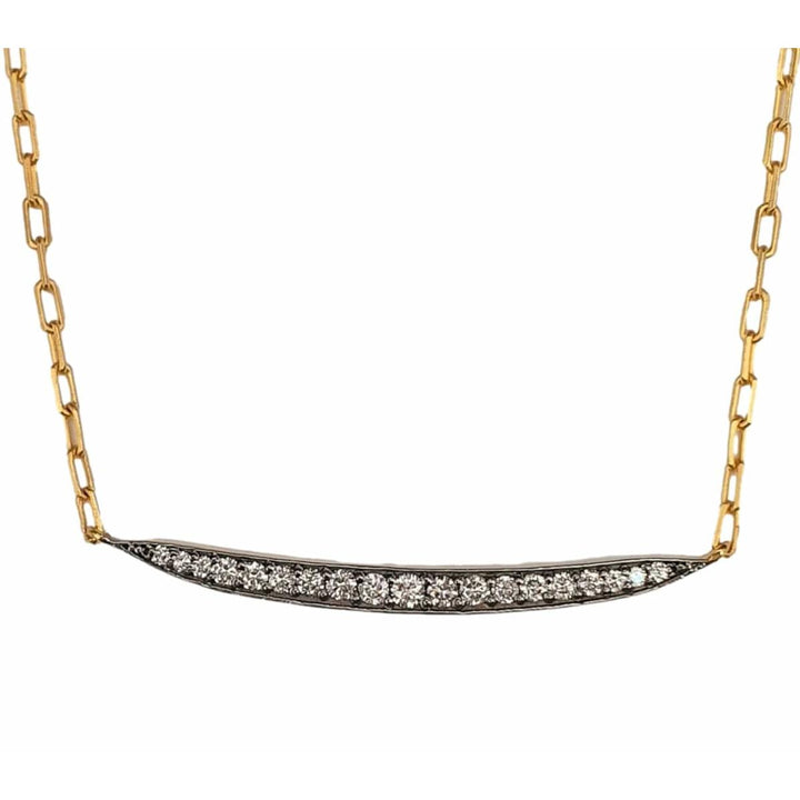 14K Gold Pavé Diamond Curved Bar Necklace – M10170-Marika-Renee Taylor Gallery
