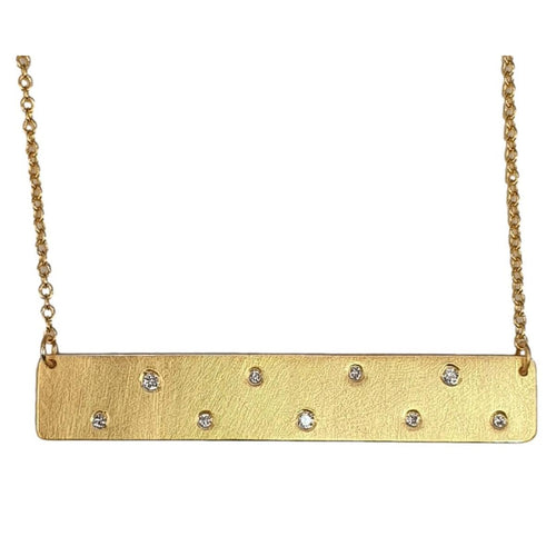 14K Gold Horizontal Bar Necklace with Diamonds – M10177-Marika-Renee Taylor Gallery
