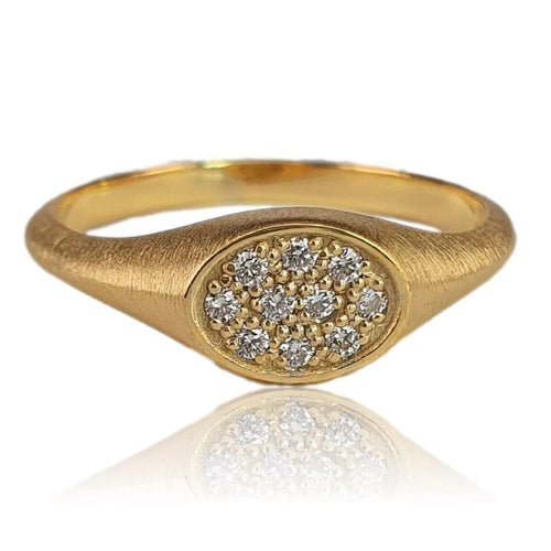 14K Gold Oval Pavé Diamond Statement Ring – M10190-Marika-Renee Taylor Gallery