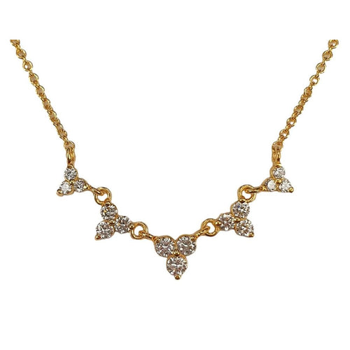 14K Gold Diamond Cluster Station Necklace – M10195-Marika-Renee Taylor Gallery