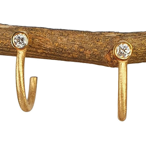 14K Yellow Gold Diamond Petite Hoop Earrings – M10199-Marika-Renee Taylor Gallery