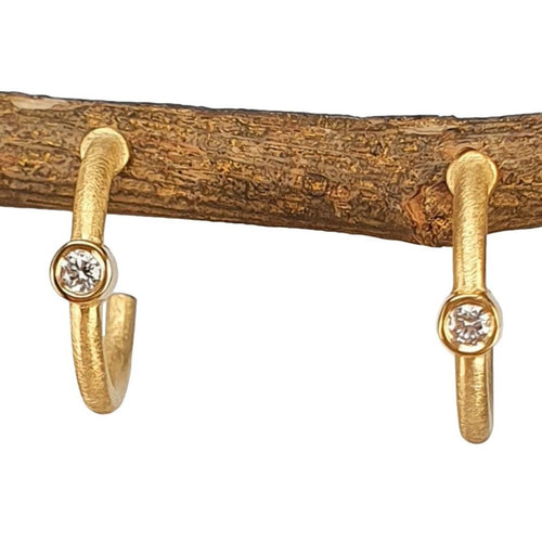 14K Yellow Gold Diamond Huggie Earrings – M10200-Marika-Renee Taylor Gallery