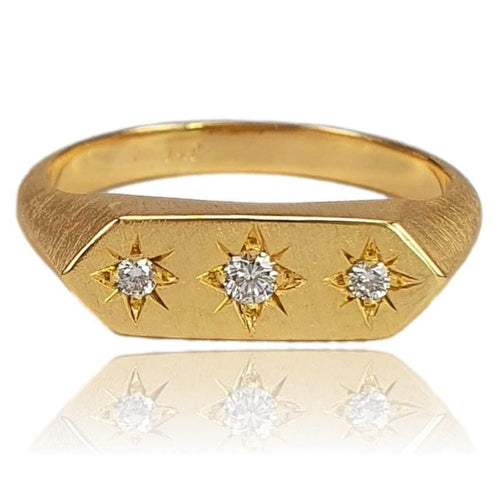 4K Gold Starburst Diamond Band Ring – M10204-Marika-Renee Taylor Gallery