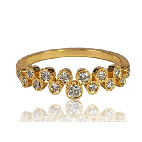 14K Gold Bezel Diamond Stackable Band – M10205-Marika-Renee Taylor Gallery