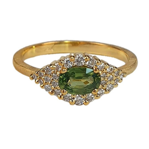 14K Gold Green Sapphire Diamond Pavé Ring – M10215-Marika-Renee Taylor Gallery
