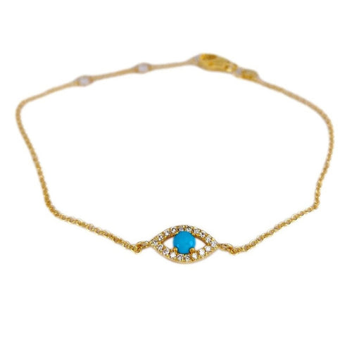 Marika 14K Gold Turquoise & Diamond Bracelet - M8157-Marika-Renee Taylor Gallery