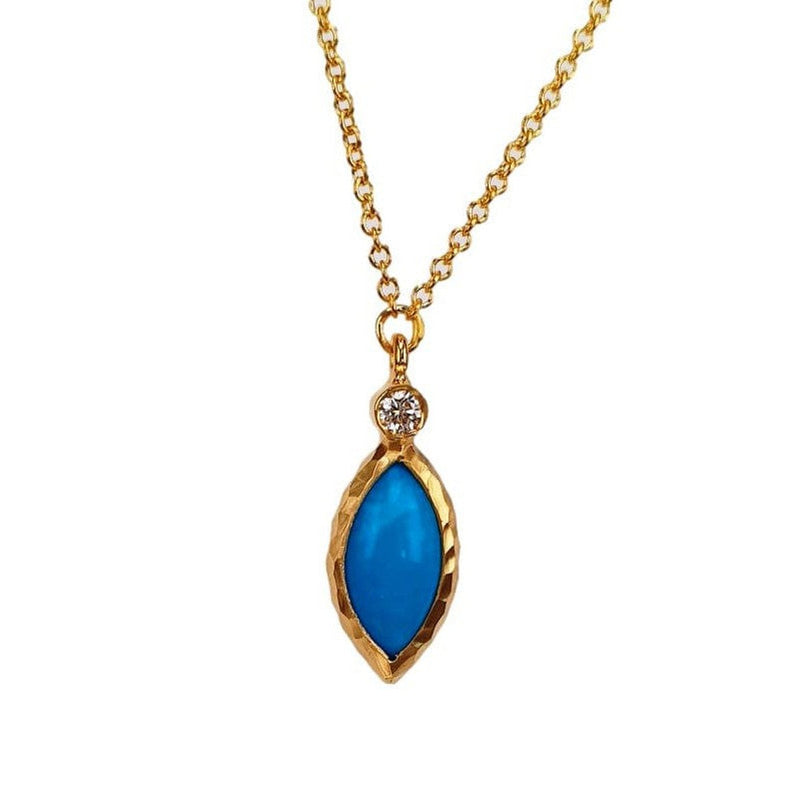 Marika 14K Gold Turquoise & Diamond Necklace - M8548-Marika-Renee Taylor Gallery