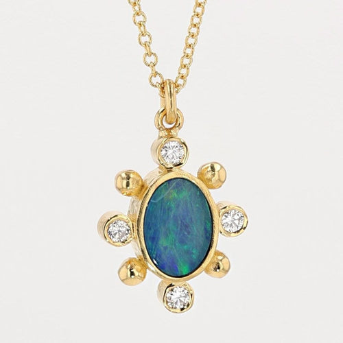 Marika 14K Gold, Diamond & Opal Necklace - M8549-Marika-Renee Taylor Gallery