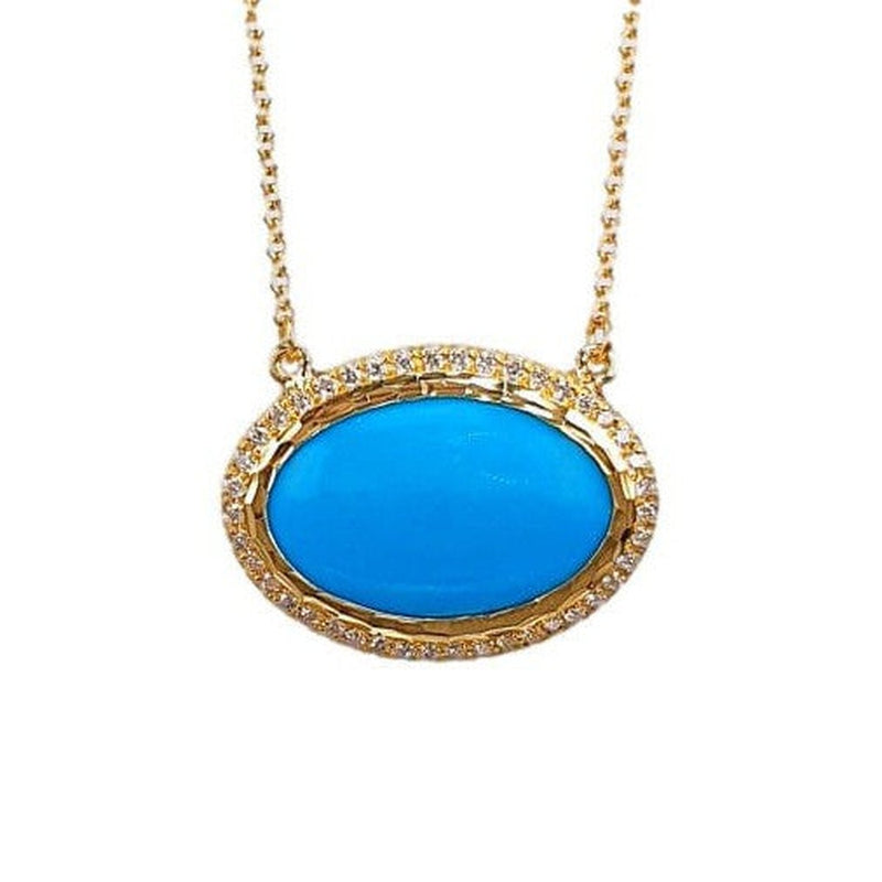 Marika 14K Gold Turquoise & Diamond Necklace - M8566-Marika-Renee Taylor Gallery