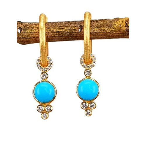 14K Gold Turquoise & Diamond Earrings - M8591-Marika-Renee Taylor Gallery