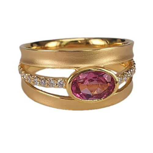 14K Gold, Pink Tourmaline & Diamond Ring - M9283-Marika-Renee Taylor Gallery