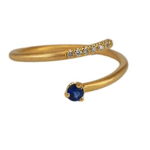 14K Gold and Diamond Blue Topaz Ring - M9425-Marika-Renee Taylor Gallery