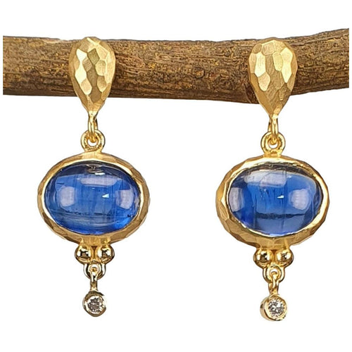 14K Gold Kyanite Drop Earrings with Diamond Accents – M9891-Marika-Renee Taylor Gallery