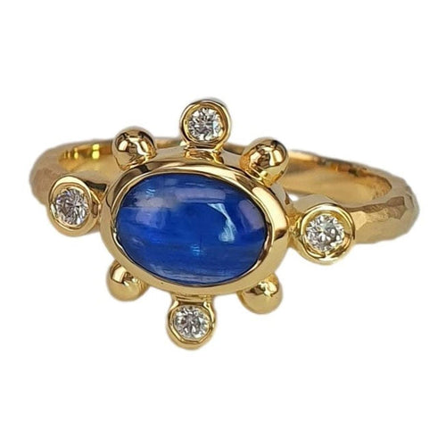 14K Gold Kyanite Ring with Diamond Accents – M9899-Marika-Renee Taylor Gallery