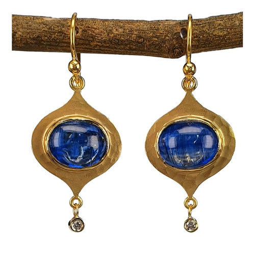 14K Gold Kyanite Drop Earrings with Diamond Accents – M9914-Marika-Renee Taylor Gallery