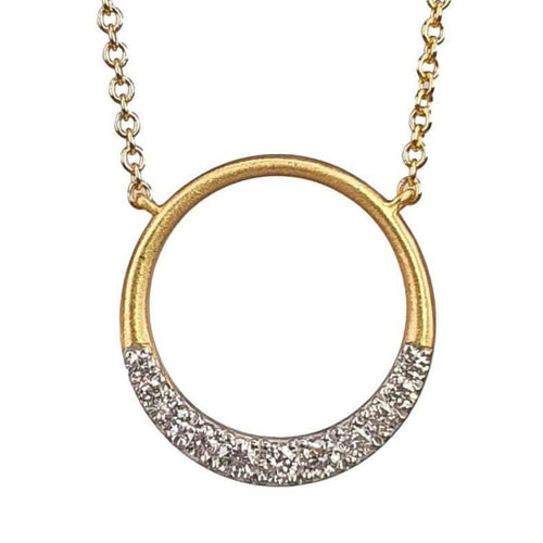 14K Gold and Diamond Circle Pendant Necklace - M9953-Marika-Renee Taylor Gallery