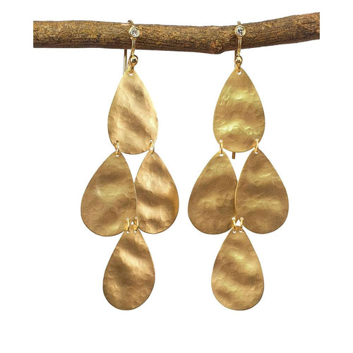 14K Gold and Diamond Triple Drop Earrings - M9984-Marika-Renee Taylor Gallery