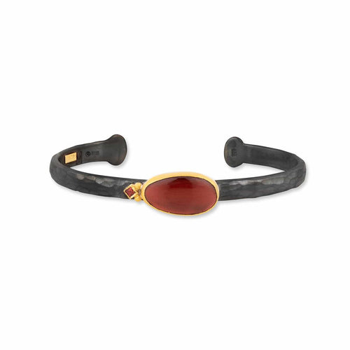 Mara Garnet Open Bracelet with Sapphire by Lika Behar