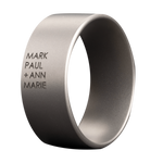 (9mm) Minimalist Titanium Flat Matte w/ Roman Numeral Date Deep Engraving - K9MTI601:ENG-DAT-10-Heavy Stone-Renee Taylor Gallery