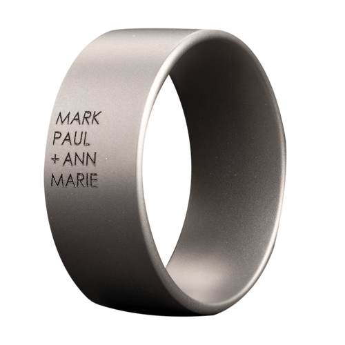 (9mm) Minimalist Titanium Flat Matte w/ Name Engraving - K9MTI601:ENG-NAM-10-Heavy Stone-Renee Taylor Gallery