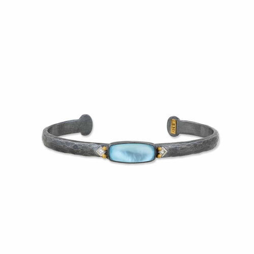 Moondance Open Bracelet with Blue Topaz & Sapphire by Lika Behar