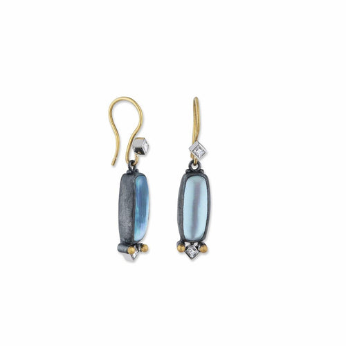 Moondance Earrings with Blue Topaz & Diamond by Lika Behar