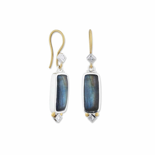 Moondance Earrings with Labradorite & Diamond by Lika Behar