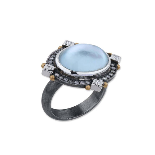 Moondance Ring with Blue Topaz & Diamond by Lika Behar