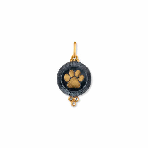 Paw Print Medallion with Diamonds by Lika Behar