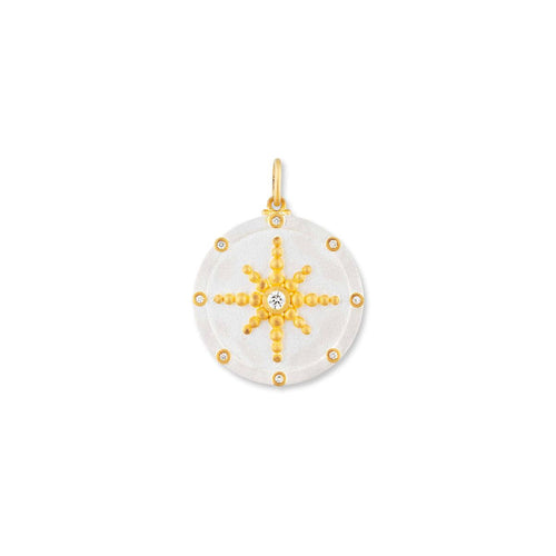 Compass Medalion with Diamonds by Lika Behar