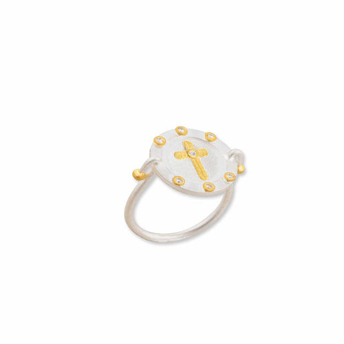 Medallion Cross Ring, Diamond by Lika Behar