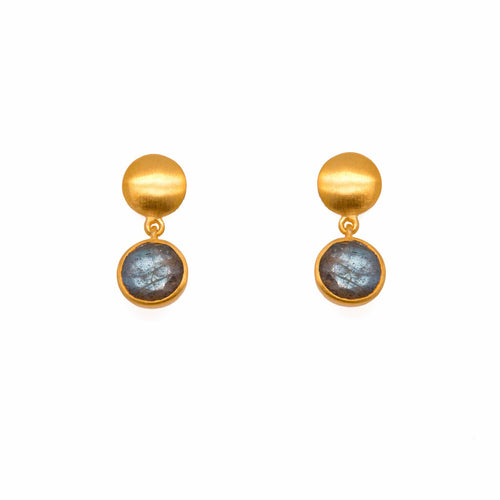 Moon Labradorite 24K Gold Vermeil Earrings-Joyla-Renee Taylor Gallery