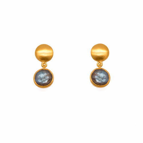 Moon Labradorite 24K Gold Vermeil Earrings-Joyla-Renee Taylor Gallery