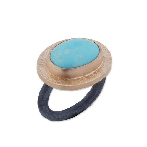 Mona Lisa Ring with Turquoise by Lika Behar