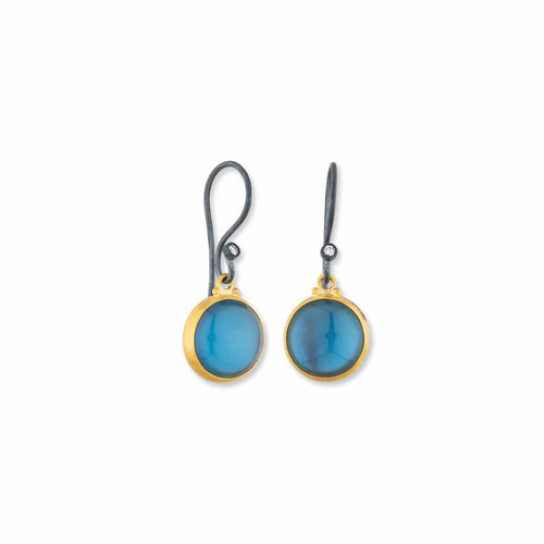 Mare Nostrum Earrings with Blue Topaz & Diamond by Lika Behar