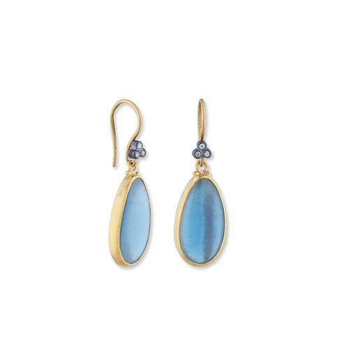 Mare Nostrum Earrings with Blue Topaz & Diamond by Lika Behar