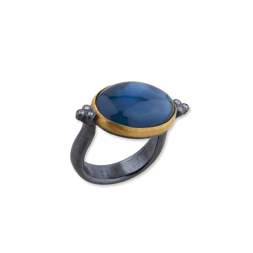 Mare Nostrum Ring with Blue Topaz & Diamond by Lika Behar