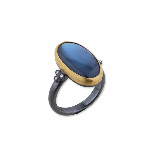 Mare Nostrum Ring with Blue Topaz & Diamond by Lika Behar